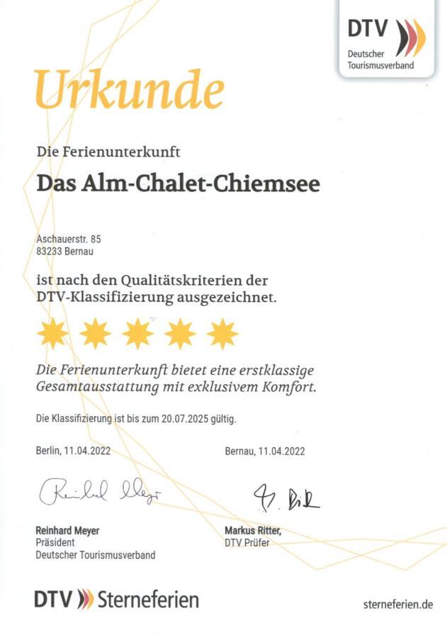 Das Alm-Chalet-Chiemsee Бернау ам Кимзе Екстериор снимка